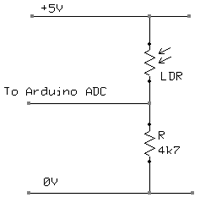 Схема подключения делителя к Ардуино