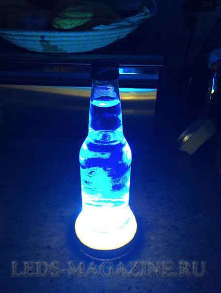 Ночник на светодиодах из бутылки