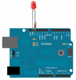 Схема мигающего светодиода на Arduino UNO